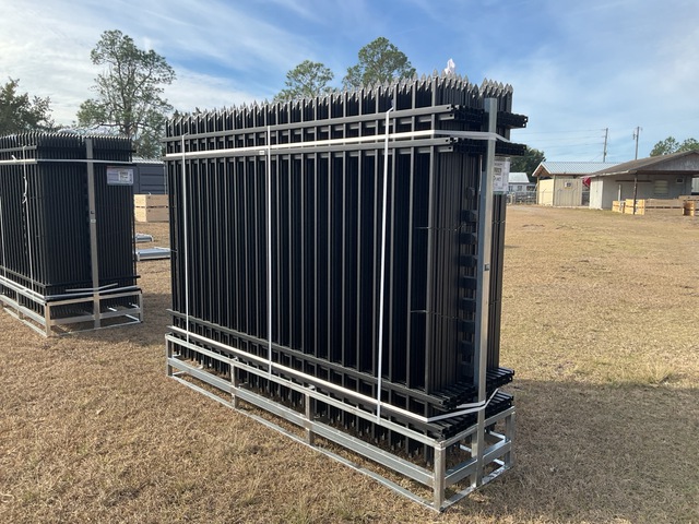 (24) Pieces of KJ Powder Coated Steel Fence w/(25) Post Connectors - Unused