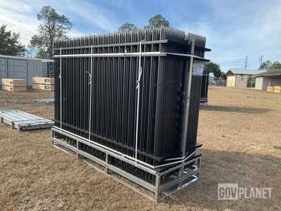 (30) Pieces of Galvanized Steel Garden/Public Space Fence w/(31) Post Connectors