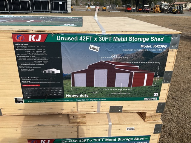 KJ K4230G Metal Storage Shed - Unused