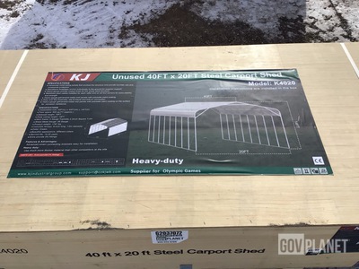 KJ K4020 Steel Carport Shed - Unused