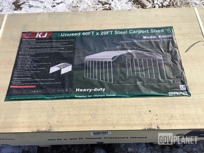 KJ K4020 Steel Carport Shed - Unused