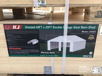 KJ K4525 Double Garage Steel Barn Shed - Unused
