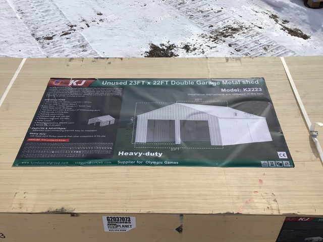 KJ K2223 Double Garage Metal Shed - Unused