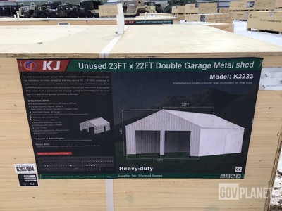 KJ K2223 Double Garage Metal Shed - Unused