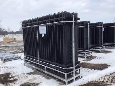 (24) Pieces of KJ Powder Coated Steel Fence w/(25) Post Connectors - Unused