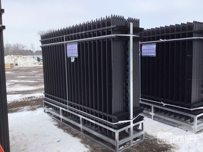 (24) Pieces of KJ Powder Coated Steel Fence w/(25) Post Connectors - Unused