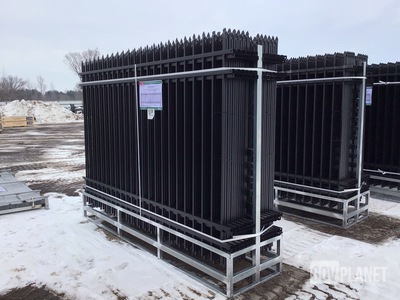 (24) Pieces of KJ Powder Coated Steel Fence w/(25) Post Connectors - Unused