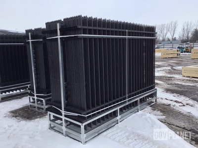 (30) Pieces of Galvanized Steel Garden/Public Space Fence w/(31) Post Connectors