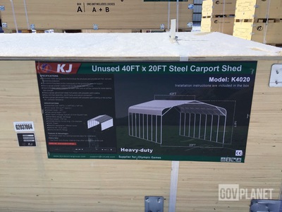 KJ K4020 Steel Carport Shed - Unused