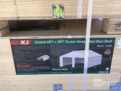 KJ K4525 Double Garage Steel Barn Shed - Unused