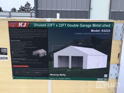 KJ K2223 Double Garage Metal Shed - Unused