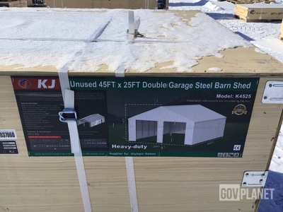 KJ K4525 Double Garage Steel Barn Shed - Unused