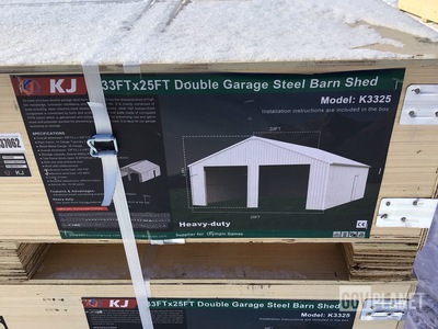 KJ K3325 Double Garage Steel Barn Shed - Unused