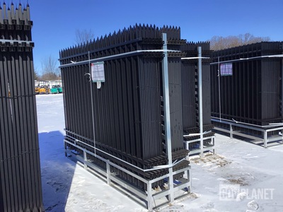 (24) Pieces of KJ Powder Coated Steel Fence w/(25) Post Connectors - Unused