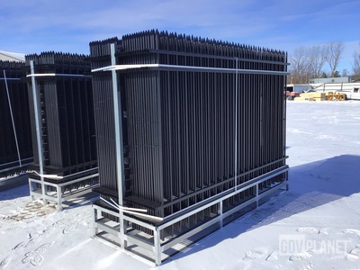 (30) Pieces of Galvanized Steel Garden/Public Space Fence w/(31) Post Connectors