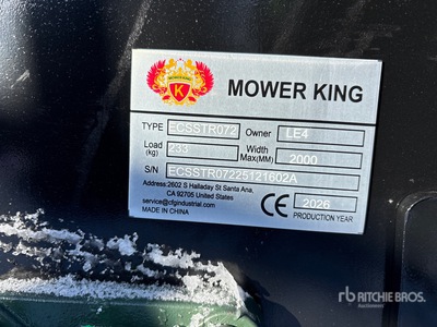 2026 Mower King ECSSTR072 72 in スキッドステア ティラー (Unused)
