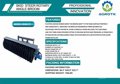 2026 Mower King SSAB72 72 in Balai pour chargeuse à différentiel (Unused)