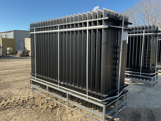 (30) Pieces of Galvanized Steel Garden/Public Space Fence w/(31) Post Connectors