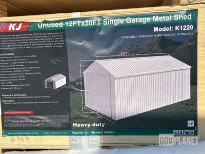 KJ K1220 Single Garage Metal Shed - Unused