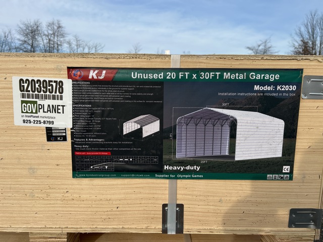 KJ K2030 Metal Garage - Unused