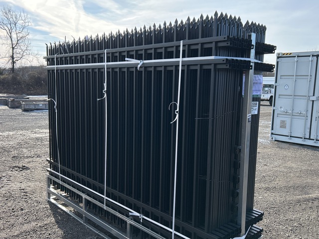 (24) Pieces of KJ Powder Coated Steel Fence w/(25) Post Connectors - Unused