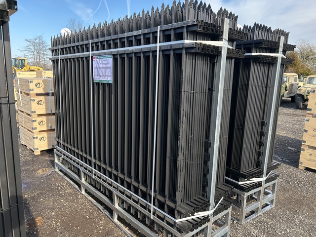 (24) Pieces of KJ Powder Coated Steel Fence w/(25) Post Connectors - Unused