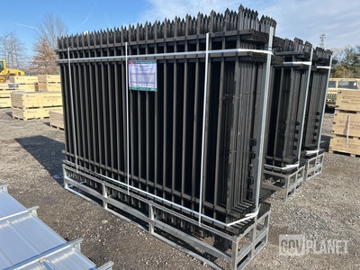 (24) Pieces of KJ Powder Coated Steel Fence w/(25) Post Connectors - Unused