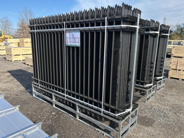 (24) Pieces of KJ Powder Coated Steel Fence w/(25) Post Connectors - Unused