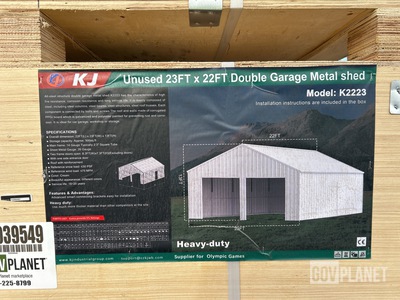 KJ K2223 Double Garage Metal Shed - Unused