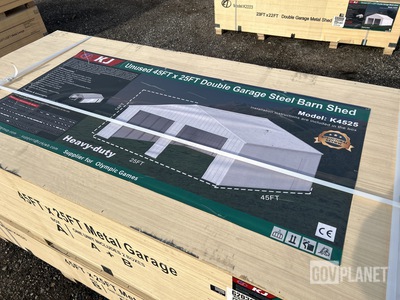 KJ K4525 Double Garage Steel Barn Shed - Unused