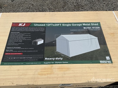 KJ K1220 Single Garage Metal Shed - Unused