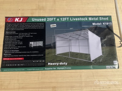 KJ K1912 Livestock Metal Shed - Unused