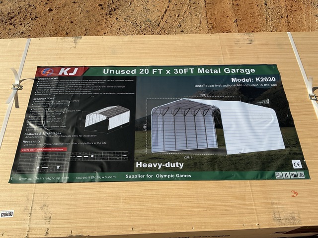 KJ K2030 Metal Garage - Unused