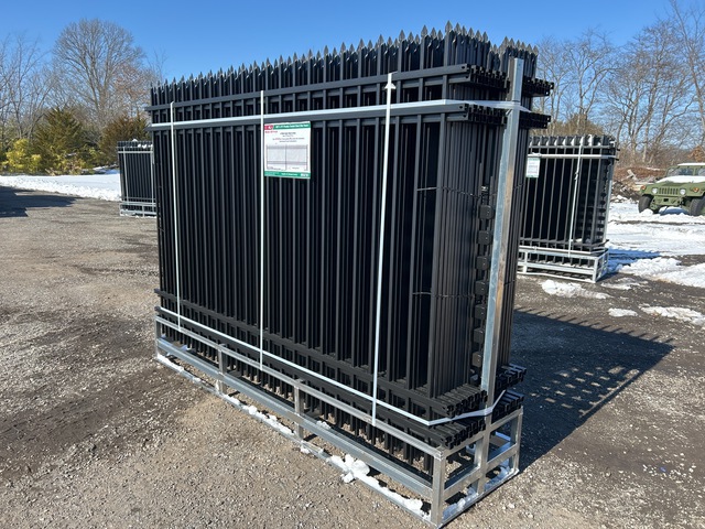 (24) Pieces of KJ Powder Coated Steel Fence w/(25) Post Connectors - Unused