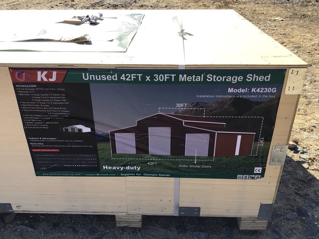 KJ K4230G Metal Storage Shed - Unused