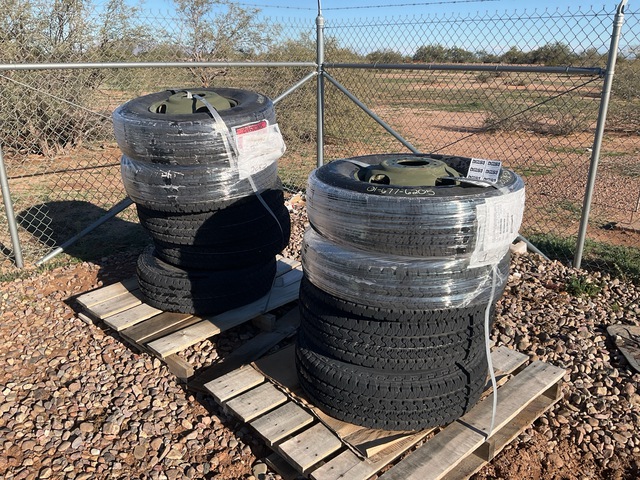 (9) Firestone LT235/85R16 Tires w/Wheels