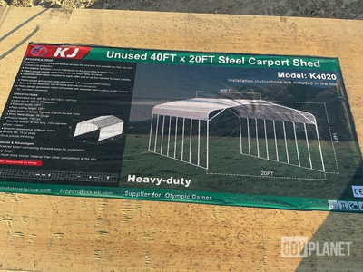 KJ K4020 Steel Carport Shed - Unused