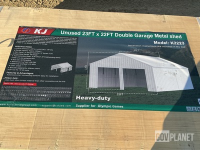 KJ K2223 Double Garage Metal Shed - Unused