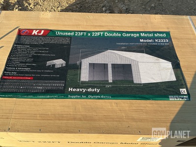 KJ K2223 Double Garage Metal Shed - Unused