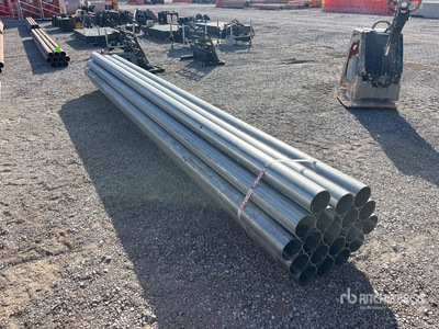 Quantity of 11 ga 15 ft x 5 in OD Galvanized Pipe معادن متنوعة