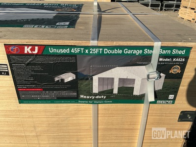 KJ K4525 Double Garage Steel Barn Shed - Unused