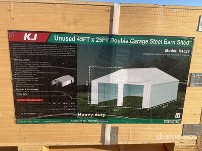 KJ K4525 Double Garage Steel Barn Shed - Unused