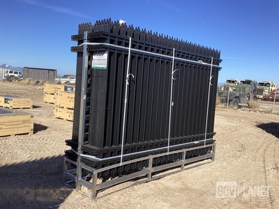 (24) Pieces of KJ Powder Coated Steel Fence w/(25) Post Connectors - Unused