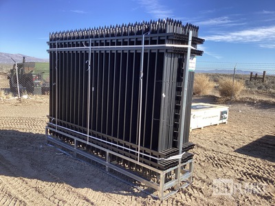 (24) Pieces of KJ Powder Coated Steel Fence w/(25) Post Connectors - Unused