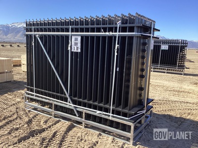 (30) Pieces of Galvanized Steel Garden/Public Space Fence w/(31) Post Connectors