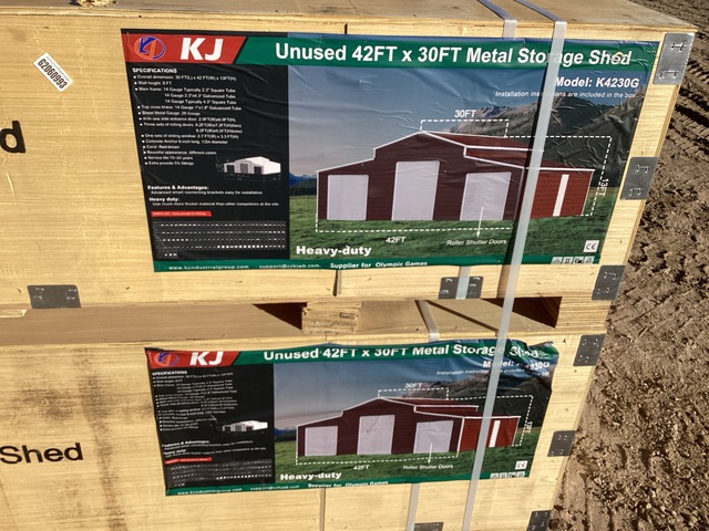 KJ K4230G Metal Storage Shed - Unused