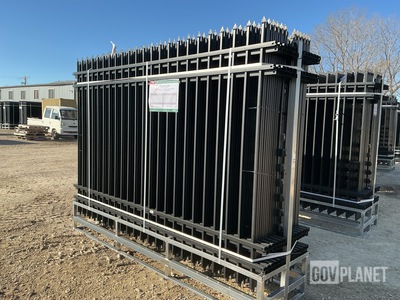 (24) Pieces of KJ Powder Coated Steel Fence w/(25) Post Connectors - Unused