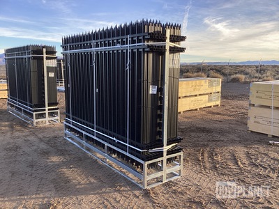 (24) Pieces of KJ Powder Coated Steel Fence w/(25) Post Connectors - Unused