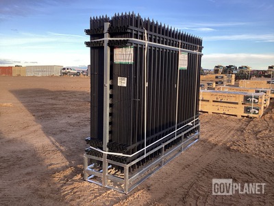 (24) Pieces of KJ Powder Coated Steel Fence w/(25) Post Connectors - Unused