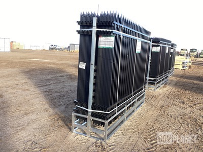 (24) Pieces of KJ Powder Coated Steel Fence w/(25) Post Connectors - Unused